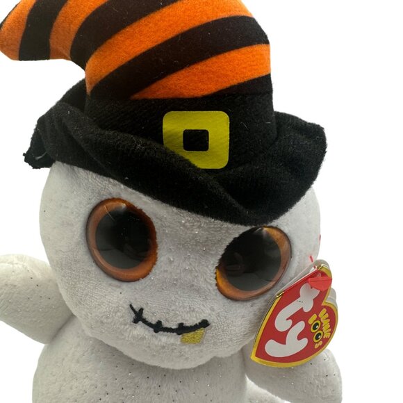 Ty Beanie Boos Nightcap Ghost Plush With Witch Hat 7 in Halloween - Picture 2 of 6